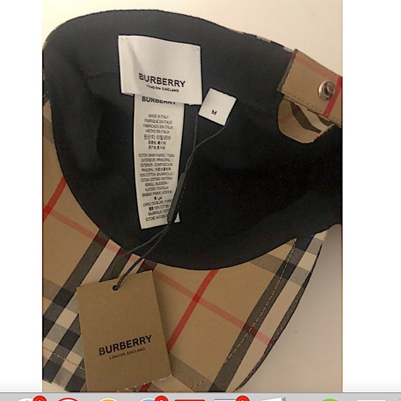 BURBERRY MONOGRAM MOTIF VINTAGE CHECK COTTON BASEBALL CAP - Picture 8 of 9